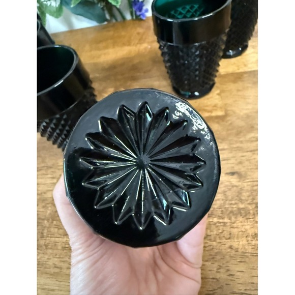 Vintage Indiana Glass Tiara Cameo Black Amethyst Tumblers‎ 6 MCM Glassware - Picture 6 of 6